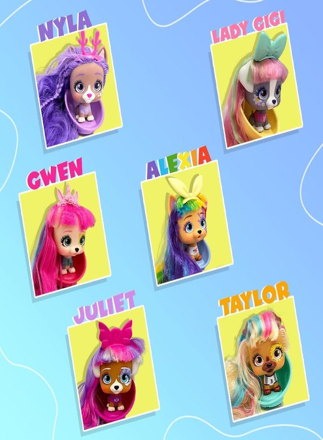 IMC Toys I Love VIP Pets Series Toys Doll Set | Pups with Long Hair and 9 Accessories for Hair Styling Great Gift for Kids Ages 3 Years Old up (Mixed Character) - Image 4
